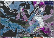 英国最新降雪：800英里积雪炸弹在英国上空爆炸的瞬间——新地图